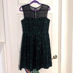 Dark Green and Black Damask SD Collection Dress size 10
